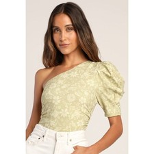 Free People Intimately Something Bout You Bodysuit L One Shoulder Floral Top New