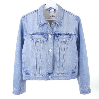 Zara denim jacket lined denim blue size M