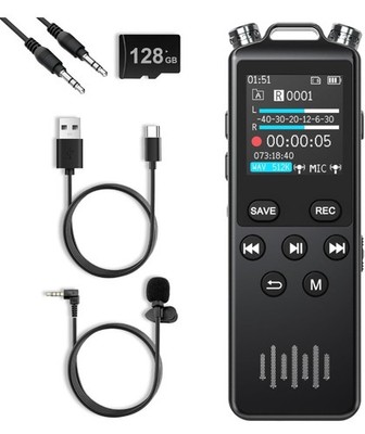 160GB Digital Voice Recorder with Playback, 1536Kbps HD Stereo Audio Recorder...
