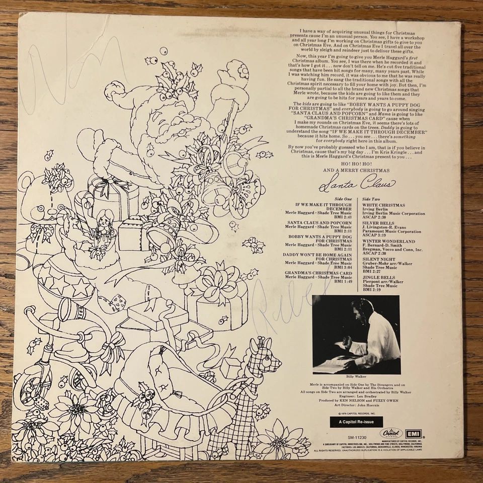 Merle Haggard / Merle Haggard’s Christmas Present LP Capitol Holiday VG!!!! - Image 4 of 4