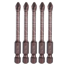 5pcs PH2 Phillips Screwdrivers Bit 1/4" Hex Shank 2.8" Long Magnetic Brown