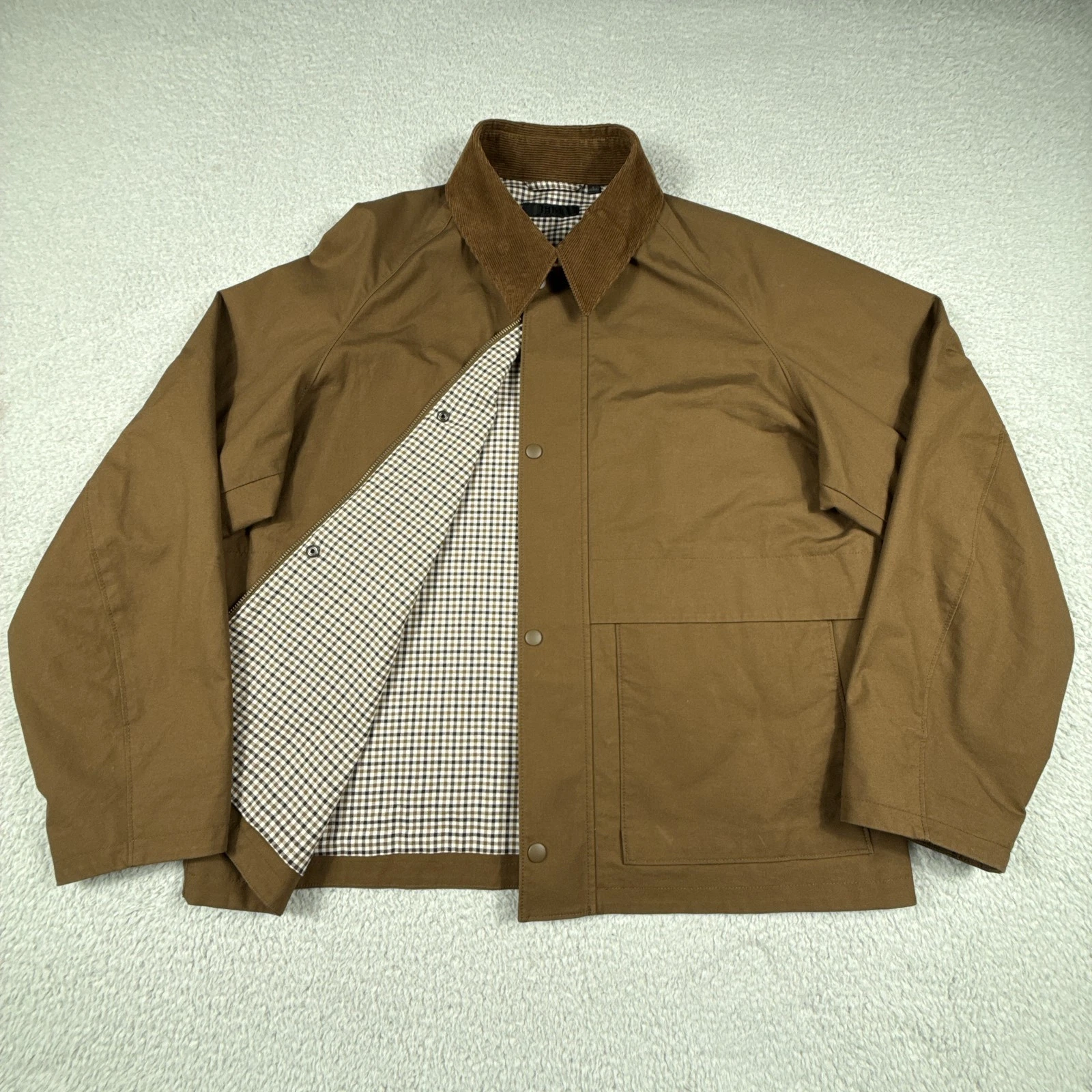 FOURSTAR Jacket Men Medium Tan Eric Koston Zip Quilted Lined Skater Bomber READ