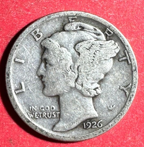 1926 US Mercury SILVER Dime FINE! Old US Coin!