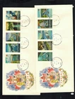 Canada #1725-734, 1998 45¢ Canal Strips of 5 on 2 R. G. Sharpe (RGS) cachet FDCs