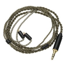 IEM Earphone Cable 28AWG 4 Cores HiFi Ear Monitor Cable Gray Green 3.5mm, 2PIN