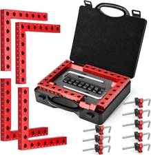 Corner Clamp for Woodworking, 4-Pack 90 Degree Right Angle with Red