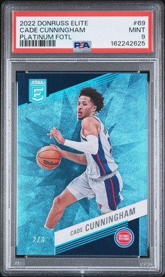 2022-23 Donruss Elite - Cade Cunningham #69 Platinum FOTL #2/3 - PSA 9 - Pistons