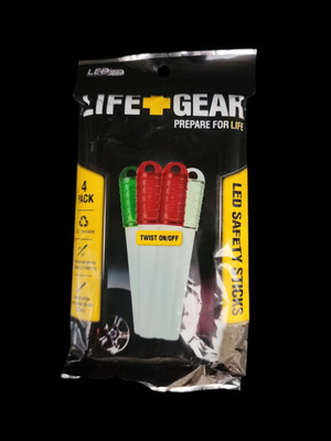 Life Gear LED Safety Sticks 4 Pk 2 Red Emergency Flashers/2 White & Green Glow