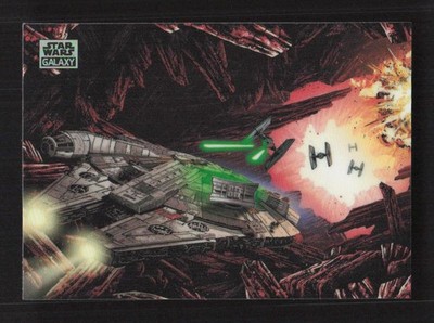 The Falcon on Crait 2025 Topps Chrome Star Wars Galaxy - Refractor #97