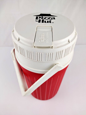 Vintage Pizza Hut Black Logo 1/2 Gallon Thermos Water Cooler Jug Igloo Red White