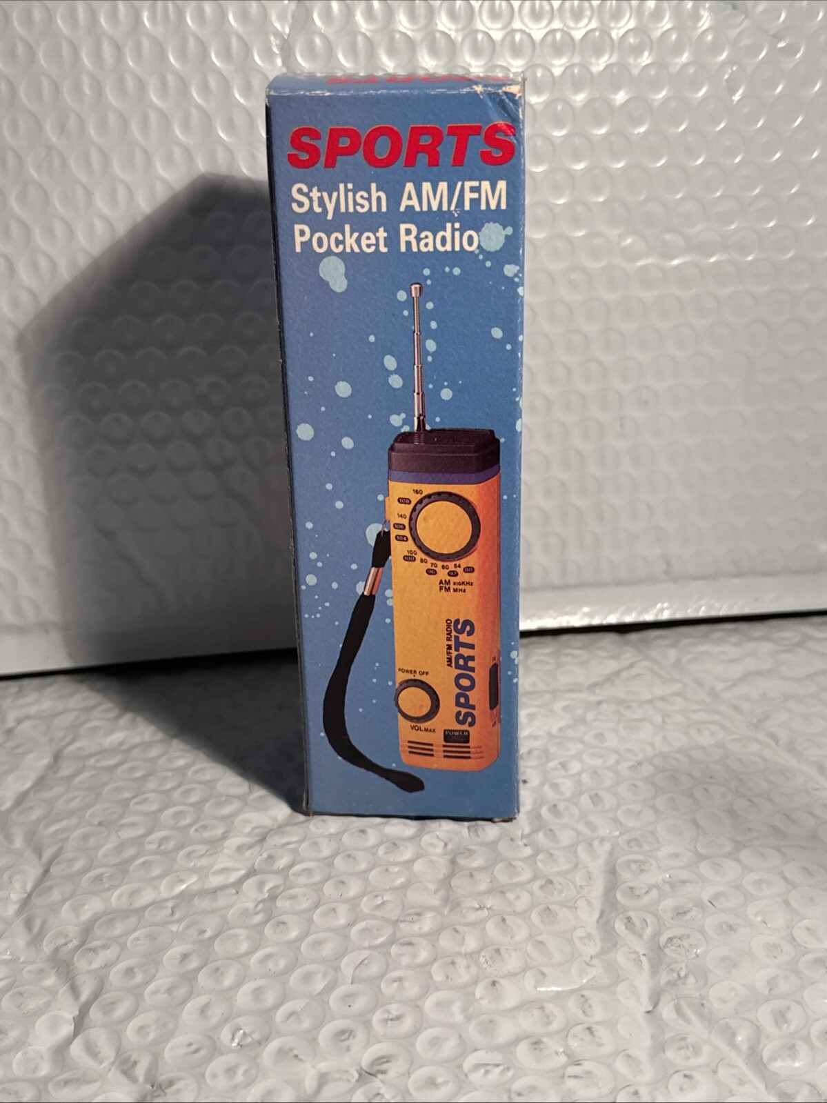 Sports Stylish AM/ FM Pocket Radio Hand Strap 1990's Vintage 90s Tested Works