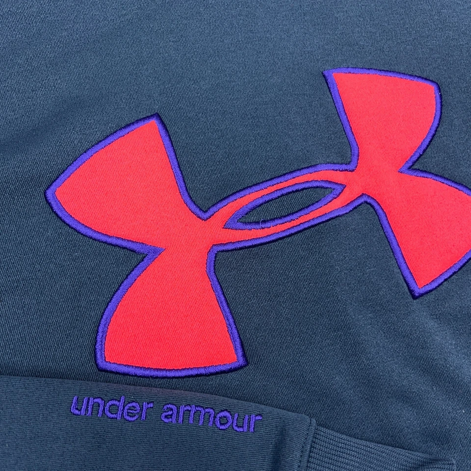 Under Armor Sudadera con Capucha Mujer Pequeña Gris Rosa Logo Sudadera Suéter Calce Suelto A92 Foto 4 de 4