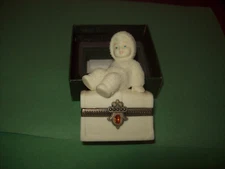 ROYAL TREASURE -SNOWBABIES- BY DEPT.56 TRINKET BOX WITH SWAROVSKI CRYSTAL TOPAZ