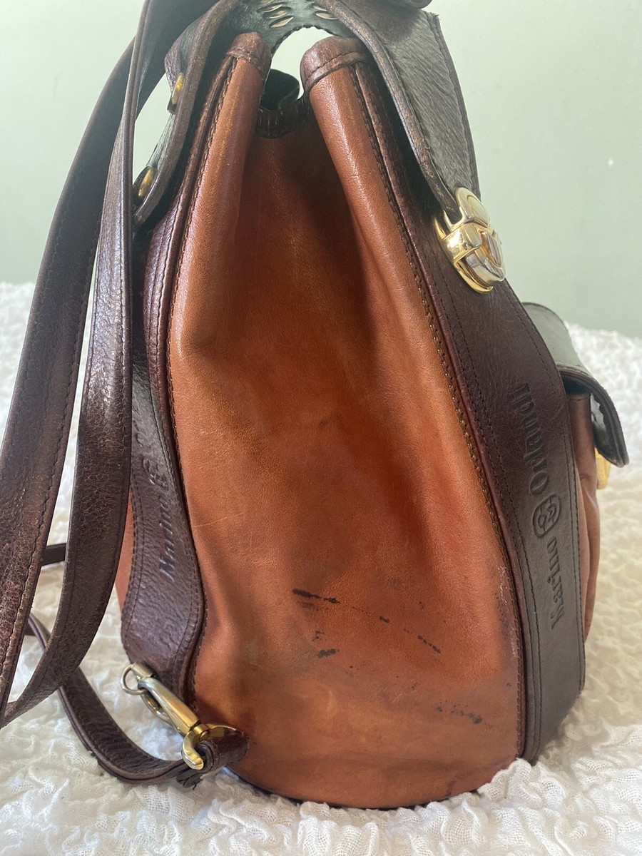 Marino Orlandi Designer Large Backpack Bucket Bag Brown 