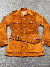 VTG McGregor Corduroy Jacket Belted Waist Brown Sz 38