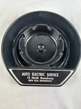 Auto Electric Service New Ulm MN Ashtray Black Melamine 5 Rests Vintage 5.5”