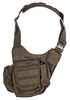 Mil-Tec Multi-Function Sling Bag OD Green w/ Adjustable Padded Shoulder Strap