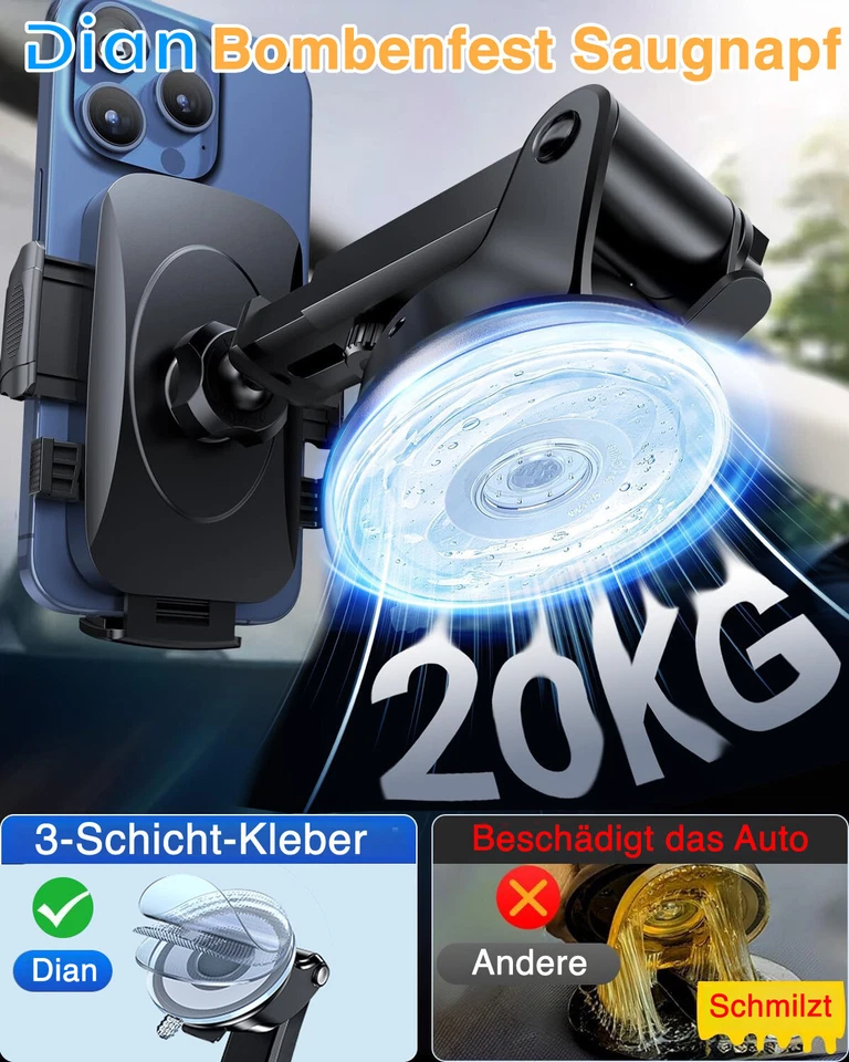 Handyhalterung Auto Handy Halterung Kfz Smartphone Halter Handyhalter - Bild 4 von 4