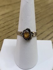 Vintage Sterling Silver - WHEELER Signed Southwestern Orange Abalone Ring Size 8