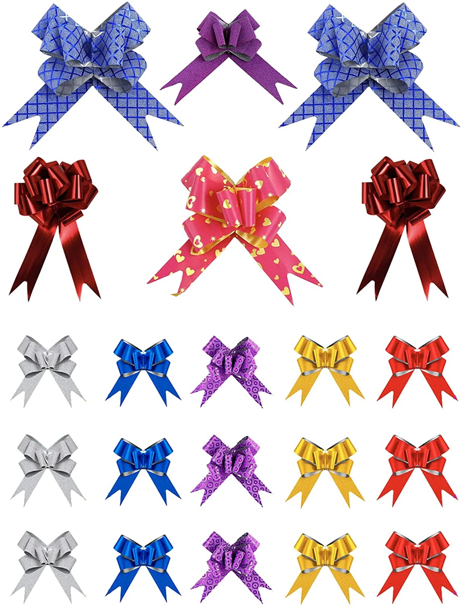 20 PCS Christmas Bows for Gift Wrapping, Big Gift Wrap Ribbon Pull