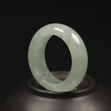 Size 6.5 Certified Grade A 100 Natural Black Green Icy Jadeite Jade Ring 57157