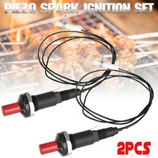 2 Sets Piezo Spark Ignition with Cable Push Button Igniter Gas Grill BBQ LPG