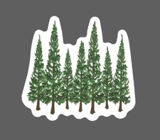 Fir Trees Sticker Forest Seasons Waterproof