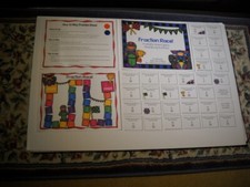 Educational Math Reducing Fractions Race Board Game 2 Players Laminated New Cute