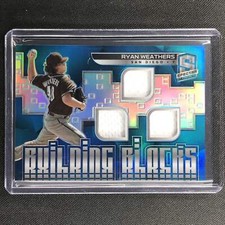 2021 Spectra Ryan Weathers Building Blocks Materials Triple Jersey Neon Blue 29/