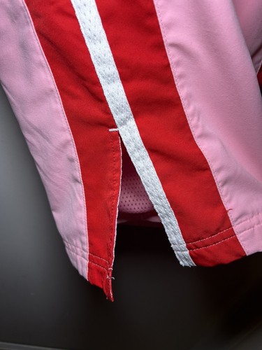 Girls Y2K 90’s Pink Red Trim Mesh Lined Track Split Leg Pants Youth Size Large - Picture 3 of 7