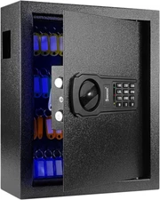 83 Keys Cabinet Wall Safe with Sensor Light and Emergency External Power Supply,