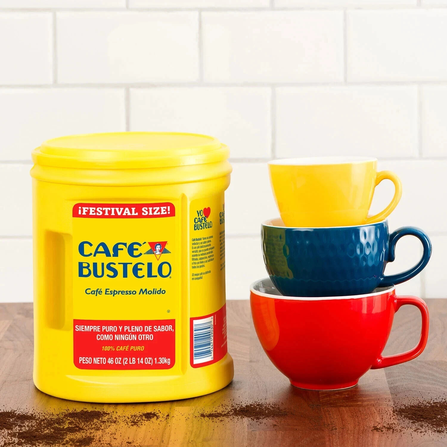 3 Pack - Café Bustelo Festival Size Dark Roast Ground Coffee, Espresso 46 oz.
