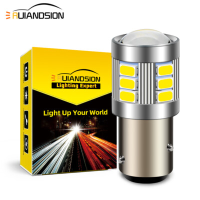 Ruiandsion BAZ15D LED Bulb Car Indicator Light P21/4W Reverse Lamp 10-60V White