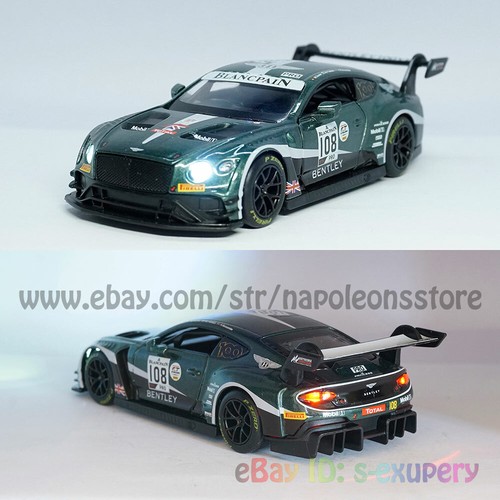 1:32 Bentley Continental GT3 #108 Modelo Coche Diecast Vehículo Colección Niños Regalo - Imagen 12 de 12