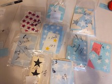 Over 800 Vinyl Decals Stickers Wall Colorful STARS 3/4" - 4" Assorted Colors