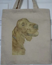 Irish Setter Dog Original Artwork on Canvas and Cotton Bags 2 designs