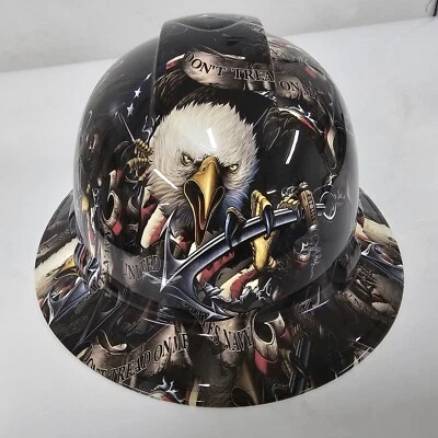 PYRAMEX full brim hard hat custom hydro dipped IN US NAVY WE THE POEPLE DONT TREAD ON ME