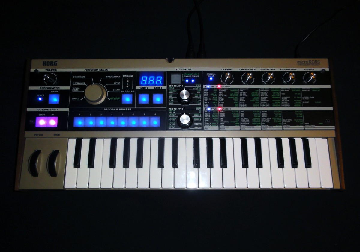 BLUE Display and LEDs MOD KIT for Korg MicroKORG (electronic