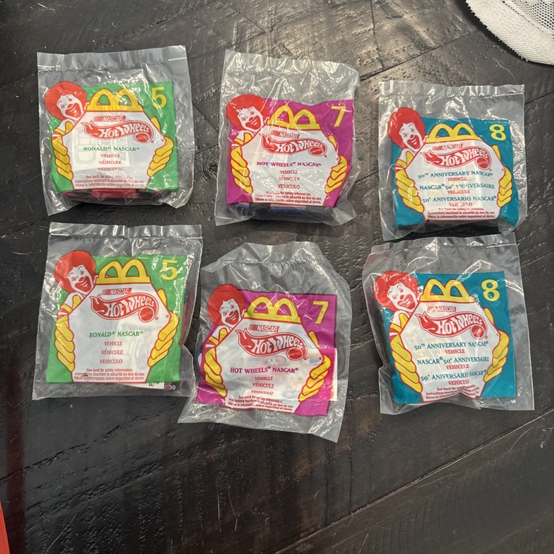 *BRAND NEW* Hot wheels  Happy Meal Toys McDonald’s Complete Set Of 6 1995 5,7,8