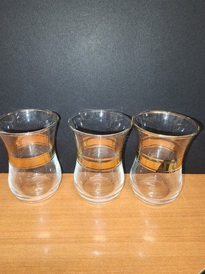 Turkish Tea Glass AKA ''Inci Belli'' Glass Set Of 3