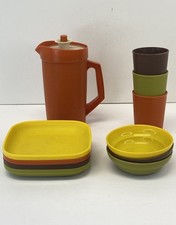 Vintage Tupperware Toys 1979 Mini Serve 12 pc. Set Pitcher, Cups, Bowls  Plates
