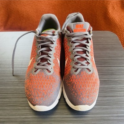 Nike Air Max Sequent 2 Cool Grey Orange Low Top Sneakers Lace Up 852461-008