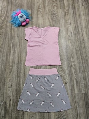 Mädchen Sommer Set : T-Shirt Rock Handmade Gr.122/128