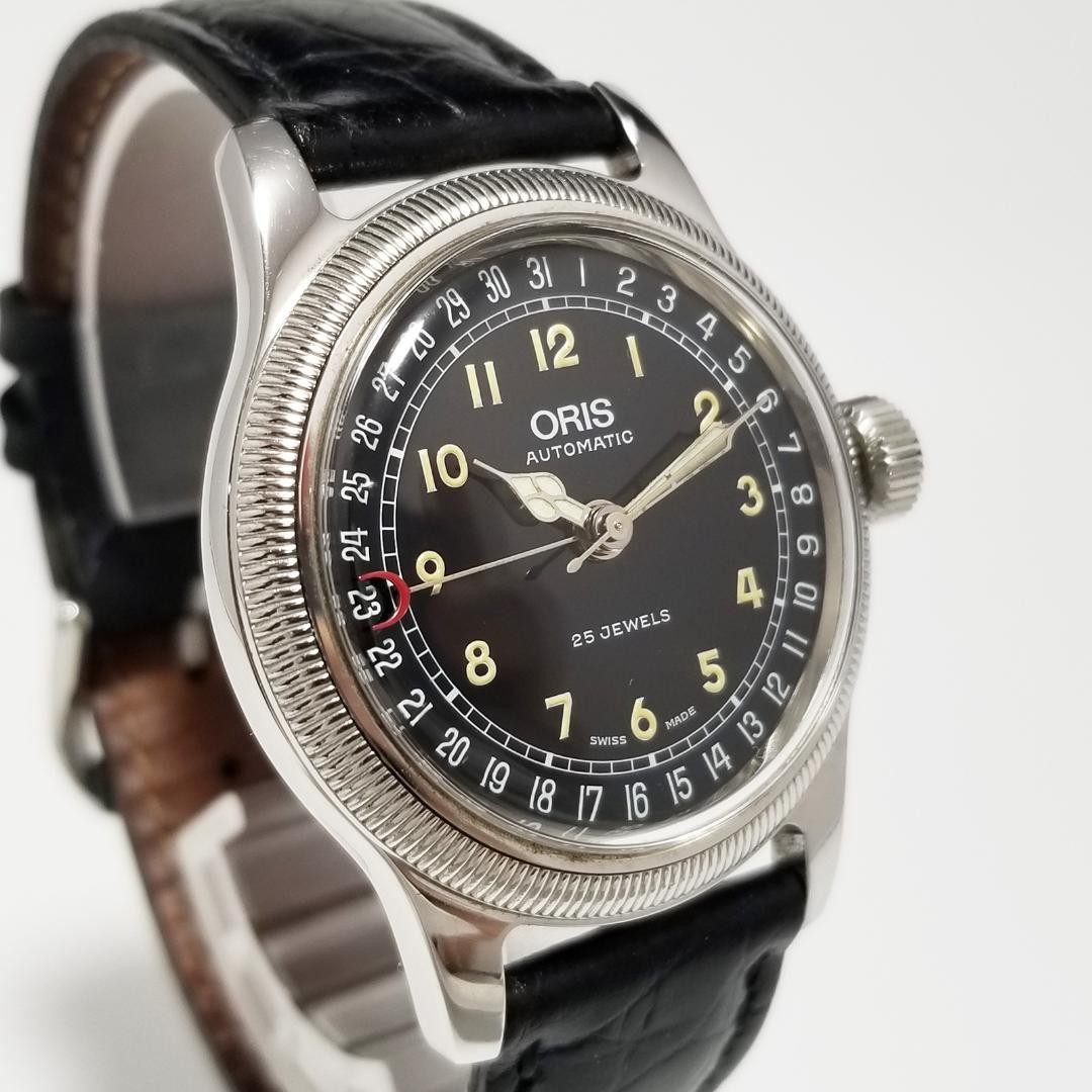 Oris Automatic Pointer Date 7463 Black Dial Vinta… - image 5