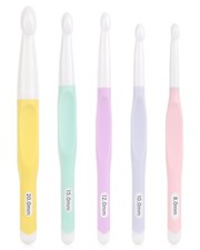 Crochet Hooks 8mm, 10mm, 12mm,15mm, 20mm, Ergonomic Crochet Hooks Set with La...