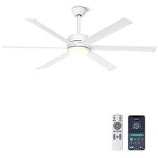60" Industrial Ceiling Fan with Lights - Remote & APP Control, Dimmable, DC M...