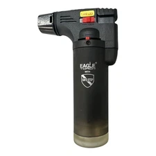 Eagle Jet Torch Gun Lighter Adjustable Flame Windproof Butane Refillable - BLACK
