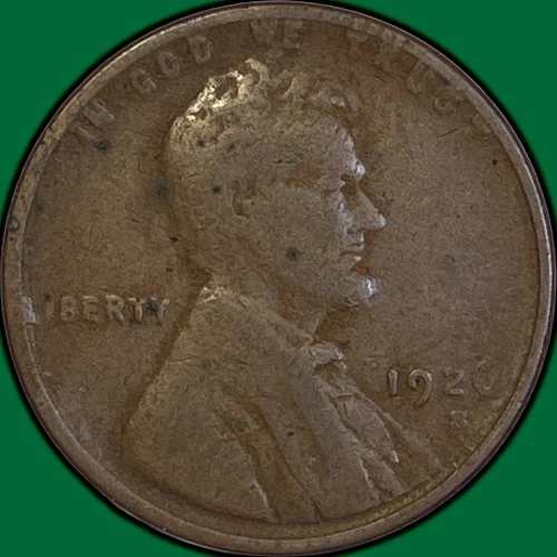 1926-S Lincoln Wheat Cent Fine F Coin #36130