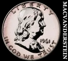 1961 Franklin Half Dollar- Silver- Choice Gem Proof Luster- No Reserve #J9377