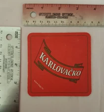 Karlovacko Brewery Beer Coaster.  Superb Condition